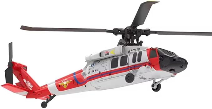 X-MechFun Black Hawk K200 RC Helicopter - 6CH Simulation RC Aircraft with Optical Flow & Altitude Hold & One-Key Inverted Flight 2.4Ghz Remote Console Helicopter Model for Hobbyists