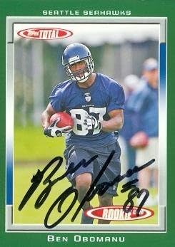 Sports Memorabilia Ben Obomanu Autographed Football Card (Seattle Seahawks) 2006 Topps Total No.522