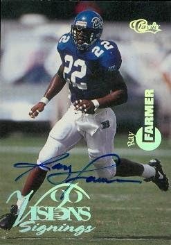 Sports Memorabilia Autograph Warehouse 65066 Ray Farmer Autographed Football Card Duke 1996 Classic