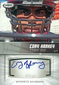Sports Memorabilia Autograph Warehouse 270177 Cory Harkey Autographed Football Card - UCLA Bruins St Louis Rams 67 2012 Sage Hit Silver - No. A87 Rookie