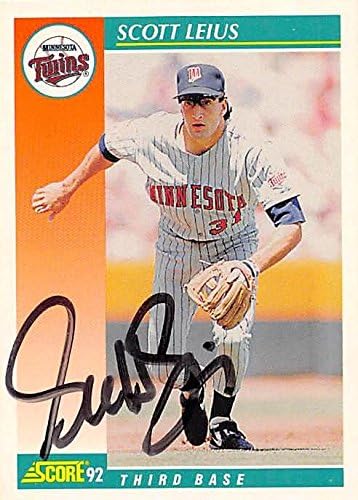 Autograph Warehouse 245793 Scott Leius Autographed Baseball Card - Minnesota Twins 1992 Score - No. 320