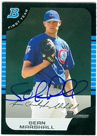 Sports Memorabilia Autograph Warehouse 245955 Sean Marshall Autographed Baseball Card - Chicago Cubs 2005 Topps Bowman - No. 192 1st Rookie