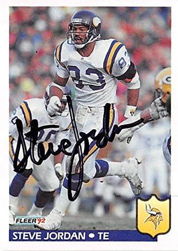 Sports Memorabilia Autograph Warehouse 301899 1992 Fleer Steve Jordan Autographed No.246 Football Card - Minnesota Vikings