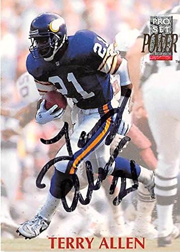 Autograph Warehouse 302339 1992 Terry Allen Autographed No.121 Football Card - Minnesota Vikings