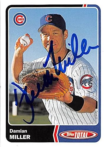 Sports Memorabilia Autograph Warehouse 248662 Damian Miller Autographed Baseball Card - Chicago Cubs 2003 Topps Total - No. 799