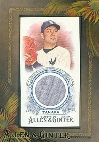 Sports Memorabilia Autograph Warehouse 343085 Masahiro Tanaka Player Worn Jersey Patch Baseball Card - New York Yankees 2016 Topps Allen & Ginters No. AGRMTA