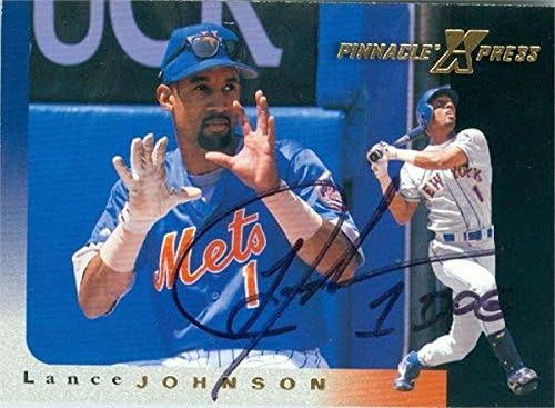 Sports Memorabilia Autograph Warehouse 246699 Lance Johnson Autographed Baseball Card - New York Mets 1997 Pinnacle Express - No. 51