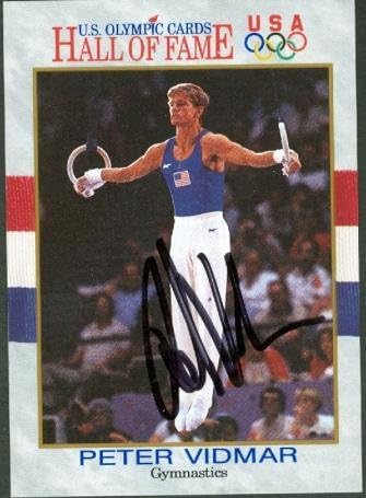 Autograph Warehouse 78295 Peter Vidmar Autographed Card Usa Olympic Team Gymnastics 1991 Impel No .84