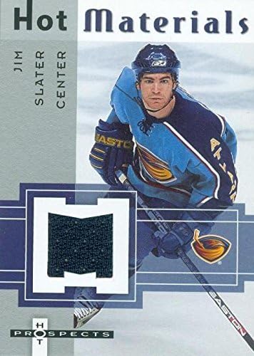 Sports Memorabilia Autograph Warehouse 466238 Jim Slater Player Worn Jersey Patch Hockey Card Atlanta Thrashers - 2006 Fleer Hot Prospects No.HMJS Rookie
