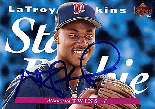 Sports Memorabilia Autograph Warehouse 245693 LaTroy Hawkins Autographed Baseball Card - Minnesota Twins 1995 Upper Deck Star Rookie - No. 223