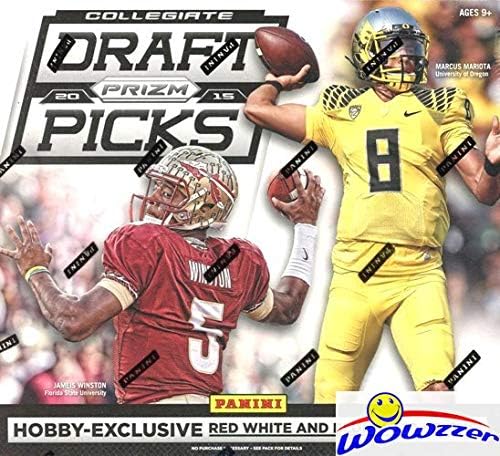 2015 Panini Prizm Draft Picks NFL Football HUGE Factory Sealed HOBBY Box with TWO (2) AUTOGRAPHS! Look for Rookies & Autographs of Todd Gurley Marcus Mariota Jameis Winston & Many More! WOWZ