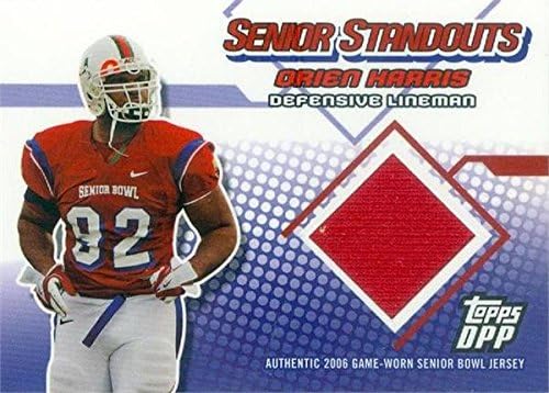 Autograph Warehouse 343211 Orien Harris Player Worn Jersey Patch Football Card - Miami Hurricanes 2006 Topps Senior Standouts No. SSOH Rookie