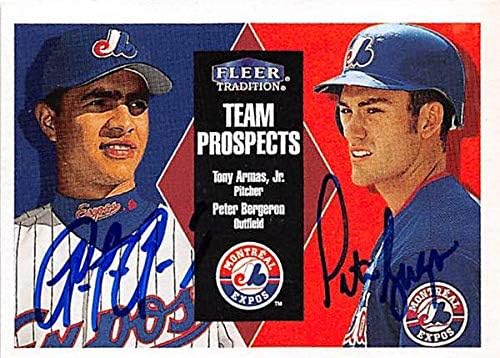 Sports Memorabilia Autograph Warehouse 244886 Tony Armas Jr. & Peter Bergeron Autographed Baseball Card - Montreal Expos FT 2000 Fleer Tradition Team Prospects - No. 332 Rookie