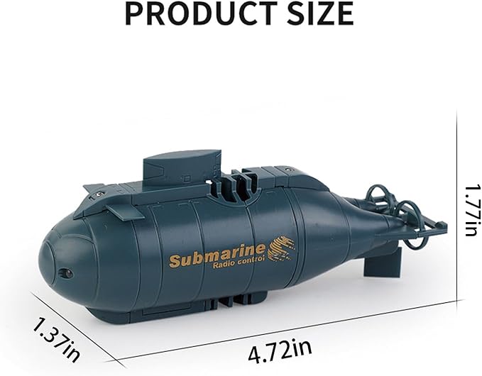 Mini RC Submarine Boat for Kids 6CH Remote Control High-Speed Waterproof Diving Toy for Pools Lakes Bathtubs – Gift for Boys and Girls(Blue)
