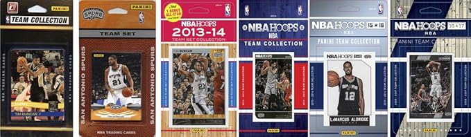 C&I Collectables NBA San Antonio Spurs Men's 6 Different Licensed Trading Card Team Sets White