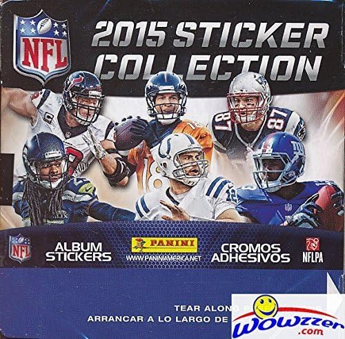 2015 Panini NFL Football Sticker MASSIVE 50 Packs Factory Sealed Box with 350 Stickers! Look for all The Top NFL Superstars including Tom Brady Peyton Manning Russell Wilson Andrew Luck & Many M