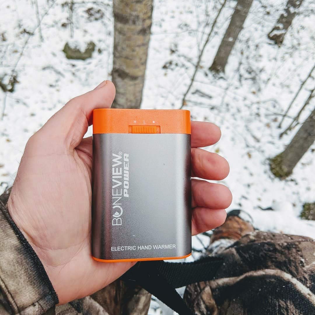 BoneView Electric Hand Warmer Emergency Power Bank with Flashlight - Portable Rechargeable 9900-mAh Battery Pack, Fast Heating Over 8 Hr, Hunting, Fishing, Survival, Camping Gadgets for Men & Women