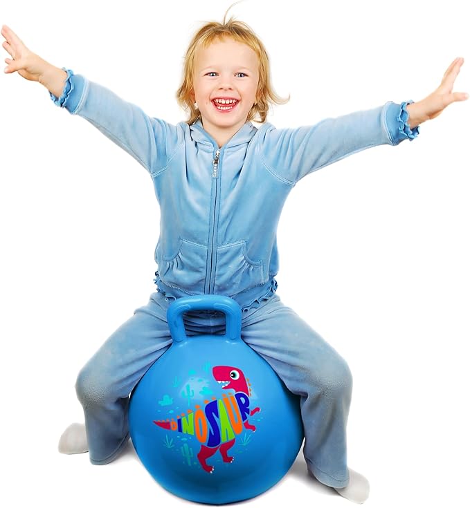 PlayZap Hopper Balls for Kids 3-8 18 Inches Bouncy Ball with Handle 18 Inflatable Bouncing Hopper 45cm Jumping Toys Garden Hopping Toys Girls Boys Gifts