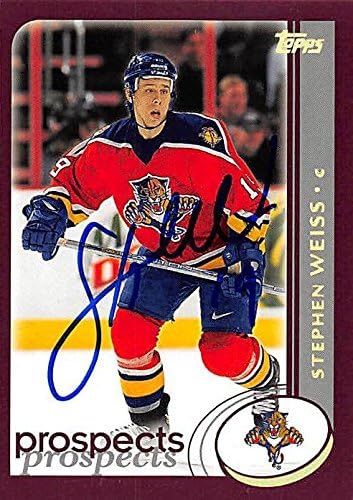 Sports Memorabilia Autograph Warehouse 224127 Stephen Weiss Autographed Hockey Card - Florida Panthers 2002 Topps - No. 305