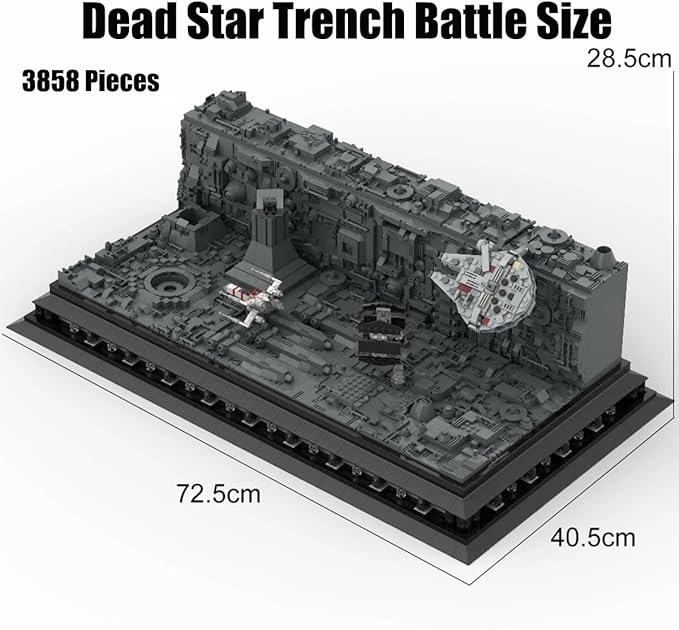 Micro Space War View Building Block SetCreative Activity Hobbies Display for Teens & AdultsMOC Dead Star Trench Battle Bricks Creative Hobby & Home Decor(3858 Piece)