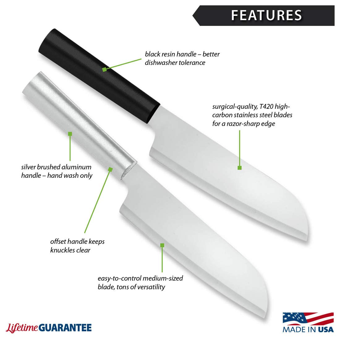 RADA Cutlery Cook’s Knife, Silver Handle