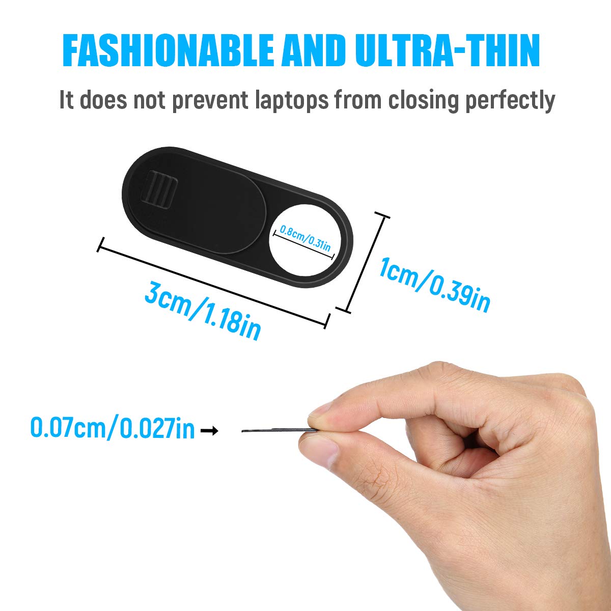 Webcam Cover Slide, Ultra Thin Phone Camera Cover, Camera Cover Blocker for Macbook, iMac, Laptop, Desktop, Pc, iPad, iPhone, Smartphone Protect Your Visual Privacy Security (Pink/Blue/Green-3 Pack)