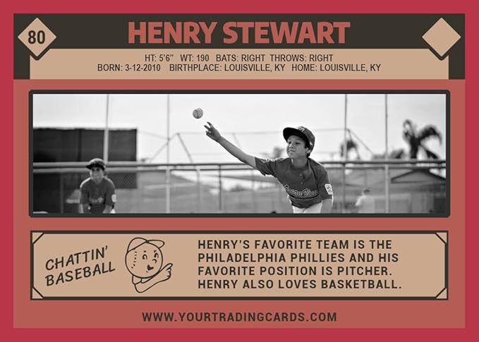 Custom Youth Baseball Trading Cards 50 Count Choose Your Design Personalized and Customized with Player Name Team and Info. Youth Little League Travel Baseball