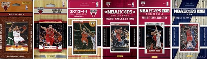 C&I Collectables NBA Chicago Bulls Men's 6 Different Licensed Trading Card Team Sets White