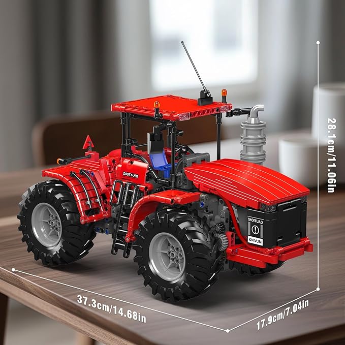 Mould King 17082 Technical Tractor Building Kit 1300+ PCS Motorized Construction Vehicle Model Set Remote Control Engineering Tractor Blocks for Adults & Collectors