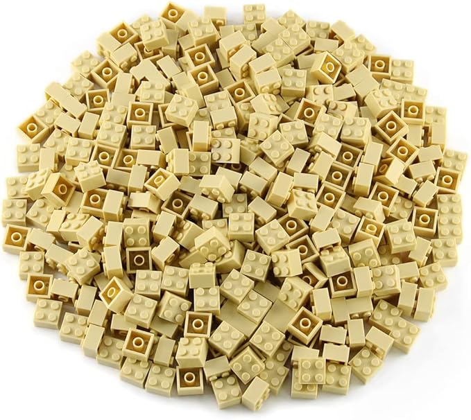 Feleph 2x2 Bricks Tan 400 Pieces Parts Basic Building Creative Play Blocks Set Toy Accessories Compatible with 3003 Major Brick Brands