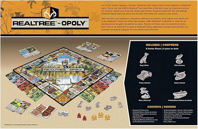 MasterPieces Opoly Board Games - Realtree Opoly - Officially Licensed Board Games for Adults Kids & Family