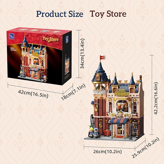 PANTASY Toy Shop Building Set for Adults Nostalgic Modular Building with Detailed Facade & Interior Decoration Creative Architecture Building Toy for Building Block and Design Lovers