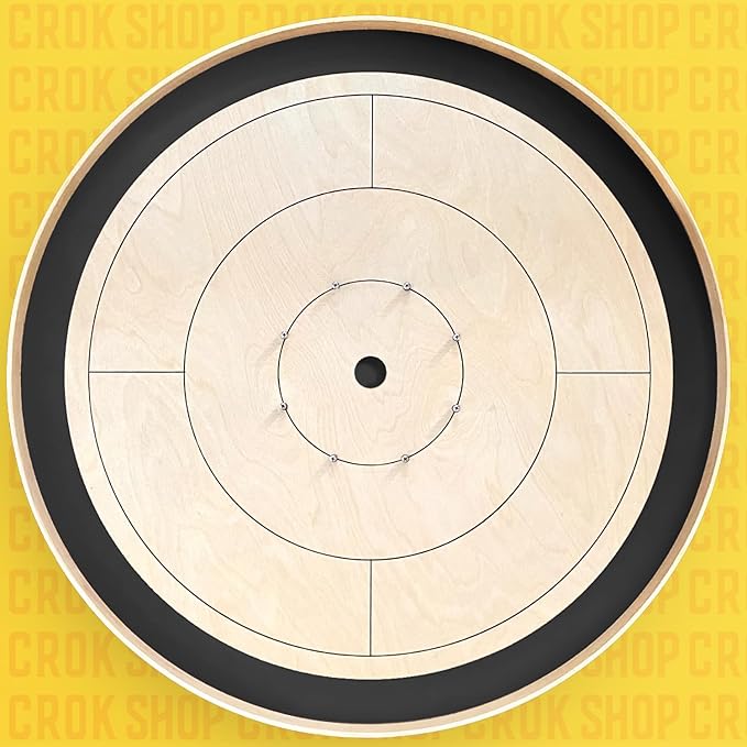 Tournament Crokinole Board – 26 Regulation Size | Solid Wood Fast Surface | Professional Game Set w/Discs & Carry Bag | Approved by National Crokinole Association Standards - Black