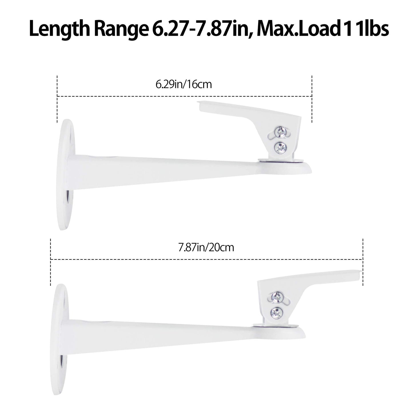 Mini Projector Wall Mount/Projector Hanger/CCTV Security Camera Housing Mounting Bracket(White) - for CCTV/Camera/Projector/Webcam - with Load 8 lbs Length 7.8 inch - Rotation 360° (White)
