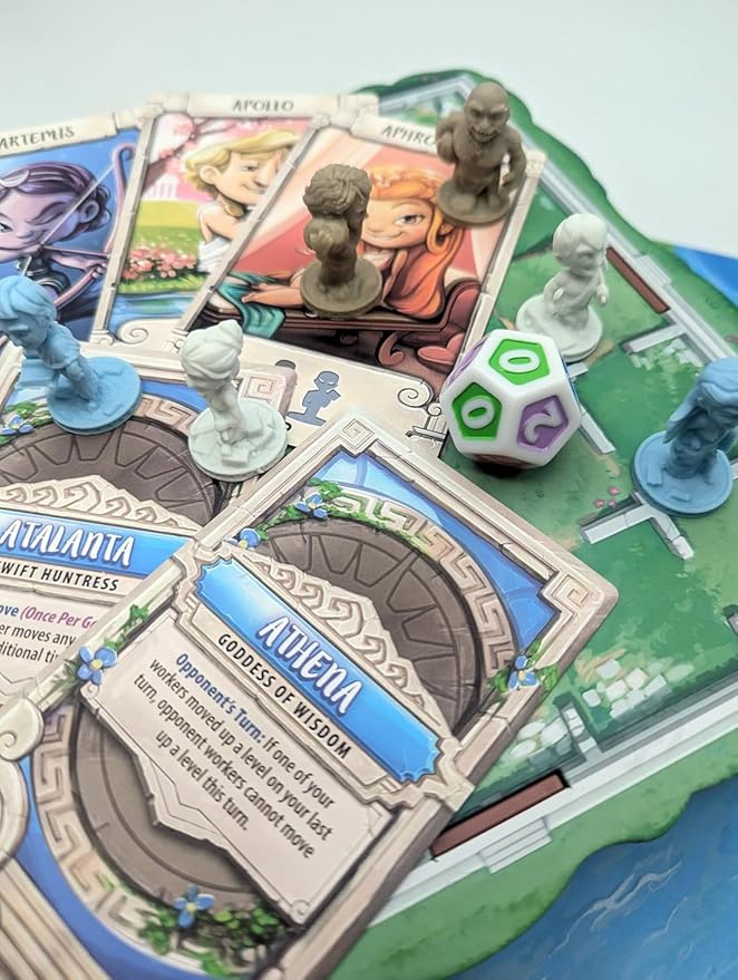 Santorini: Second Edition Board Game – 2–4 Player Greek Strategy Game with 3D Towers & God Powers