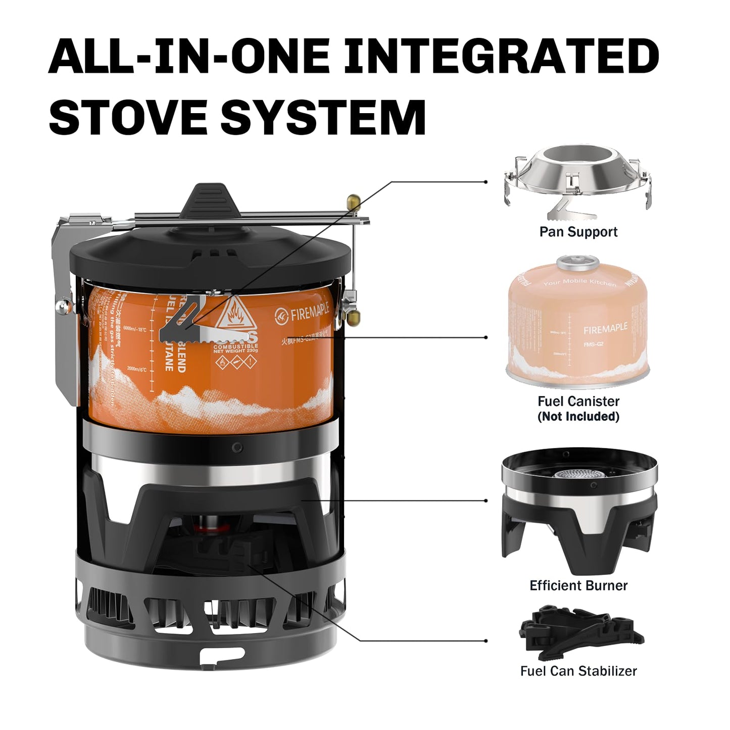 Fire-Maple Star X2 Pro Backpacking and Camping Stove-Fast Boiling, Compact and Efficient Camp Cooking Gear for Hiking, Trekking, Fishing, and Outdoor Adventures