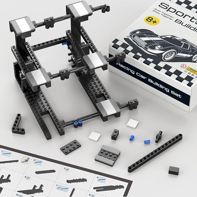 Display Stand for Lego Speed Champion Cars 3-Layer Display Stand Building Set Holds 6 Cars & Drivers Compatible with 76917 76908 76918 76915 76914 76907 76901 76902 & More