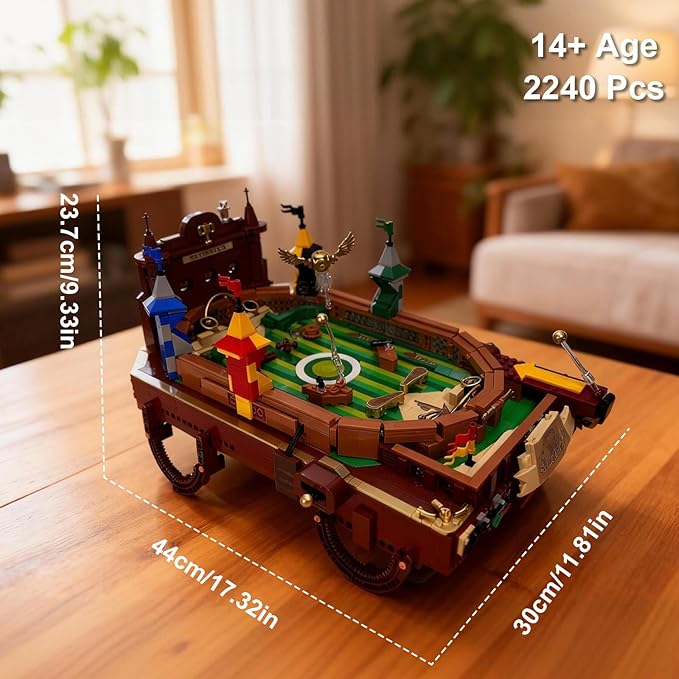 Harry Pinball Machine Building Sets for Adults Motorized Arcade Board Game with LED Lights Tabletop Gift Ideas for Movie Fans (2240pcs)