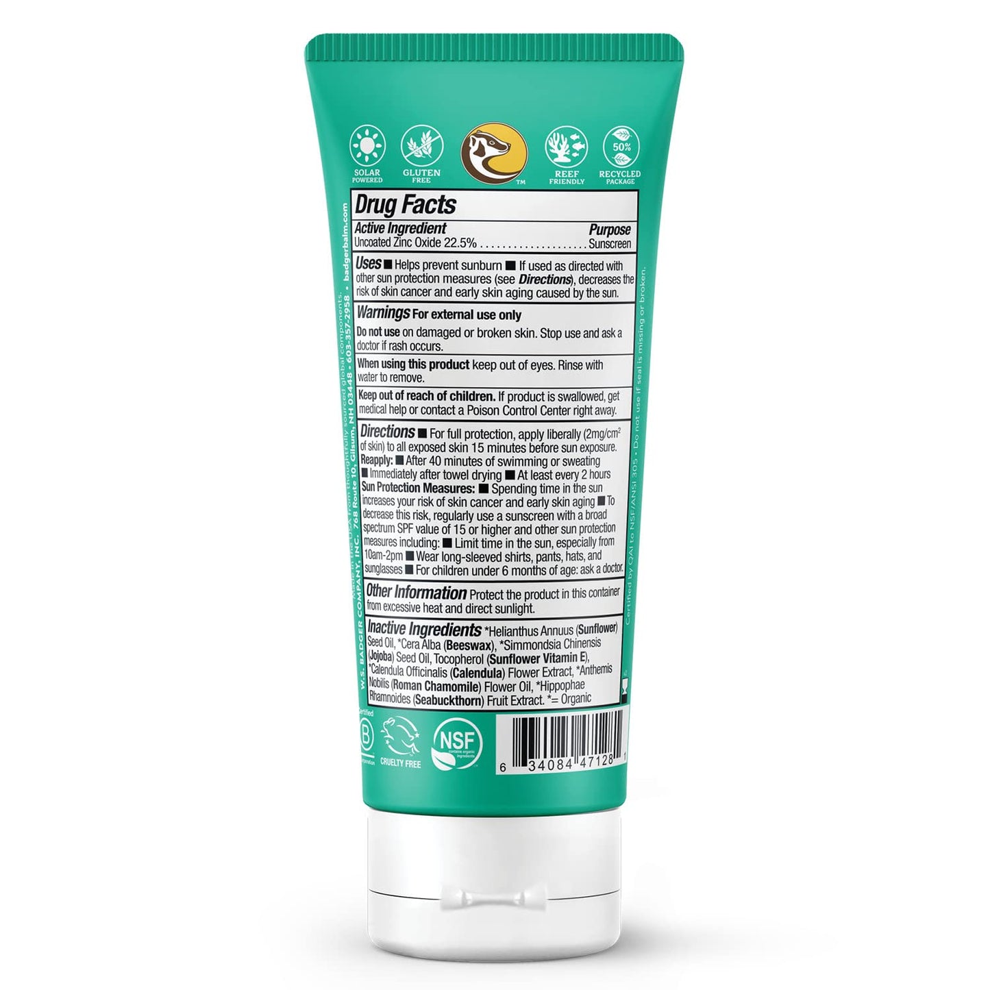 Badger Mineral Baby Sunscreen Cream SPF 40, 98% Organic Toddler Sunscreen with Zinc Oxide, Broad Spectrum, Reef Safe, Water Resistant, Pediatrician Tested Baby Sunblock for Sensitive Skin, 2.9 fl oz