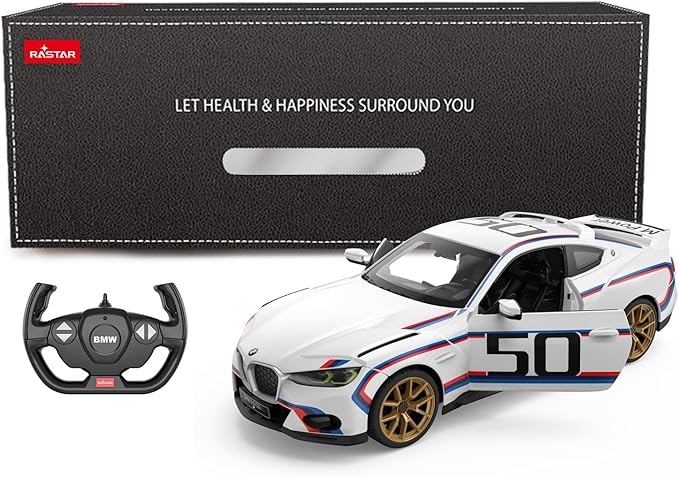 RASTAR BMW RC Car 1/14 BMW 3.0 CSL RC Car BMW Remote Control Toy Car for Kids White 2.4G