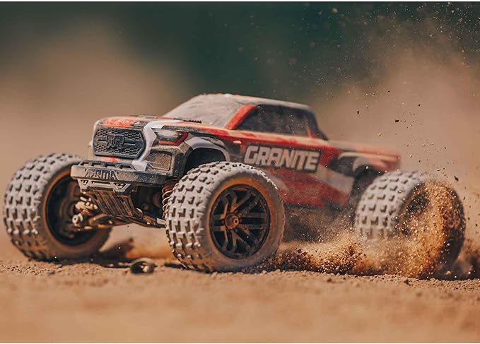 ARRMA RC Truck 1/18 Granite GROM MEGA 380 Brushed 4X4 Monster Truck RTR with Battery & Charger Red ARA2102T2