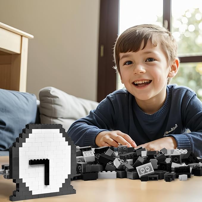1000 Piece Blocks for Building Classic Bulk 2x4 Basics Bricks Building Set Compatible with All Major Brands Creative STEM Building Toys for Kids Ages 4 5 6 7 8 (Black & Gray & White)