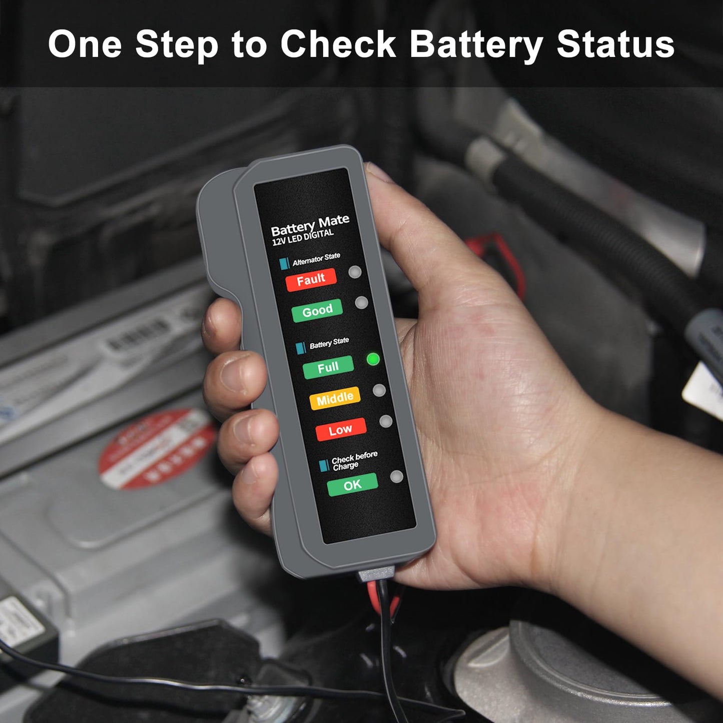 12V Car Battery Tester and Alternator Tester, Automotive Load Tester Indicator, 12 Volt Auto Check for Automobile