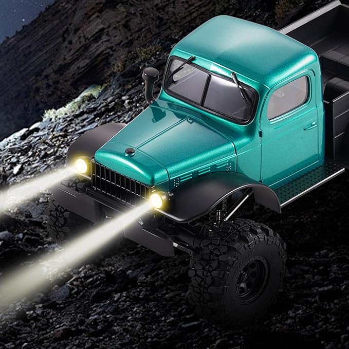 BEEZRC FMS RC Crawler 1/24 FCX24 Brushless Power Wagon RTR 4WD RC Rock Car with BATRAZZI Tires Hobby Grade RC Car for Adult Model Remote Control Truck Off-Road Vehicle (Metallic Green)
