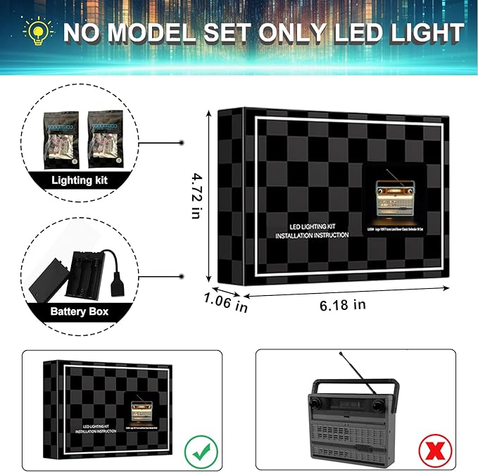 LED Light Kit for Lego 10334 Retro Radio Set Compatible with Lego 10334 Building Blocks Model(Not Include Blocks Set)