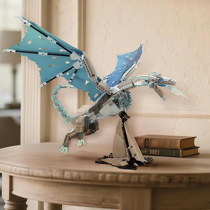 Ideas Ice Dragon Building SetCompatible with Mainstream Brands Adults Collectible MOC Dragon Model STEM Toy for GOT Fans Home DecorCreative Gift for Kids Boys & Girls 8-16 (1019 PCS)