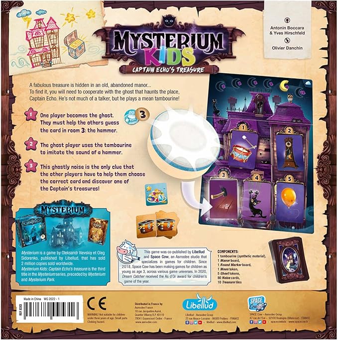Asmodee Mysterium Kids: Captain Echo's Treasure Board Game - Enchanting Cooperative Mystery for Young Detectives Family Fun for Kids & Adults Ages 6+ 2-6 Players 21 Minute Playtime