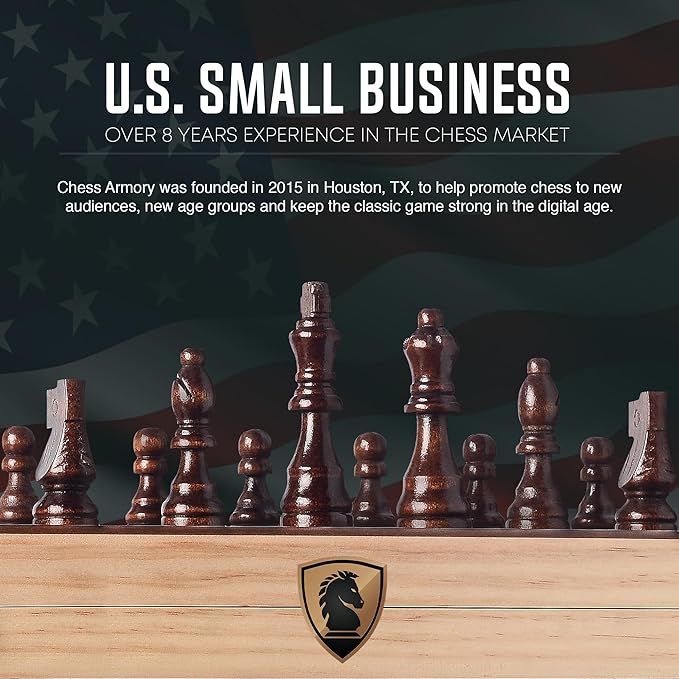 Chess Set Magnetic - Premium Wooden Board Game with a Portable Wood Case and Secure Storage for Pieces Set for Adults (Beech Wood) - Chess Armory