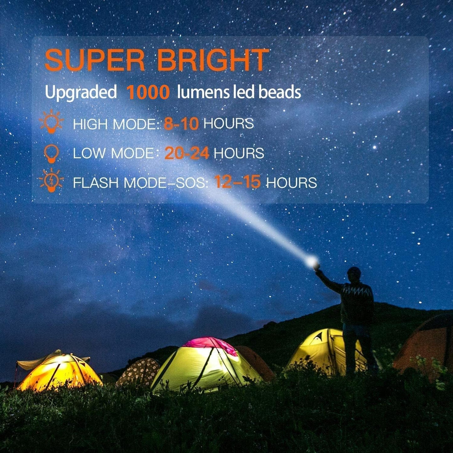 BUYSIGHT Rechargeable Spotlight,Spot Lights Hand held High lumens Large Flashlight Handheld Spotlight Lightweight and Super Bright Flashlight (Aluminium_Alloy Golden)