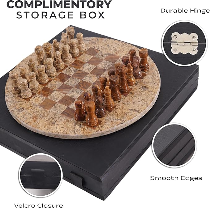 Marble Chess Set for Adults with Complementary Storage Box 15 Coral & Red Handmade Chess Board Game with 2 Extra Queens Unique Gift & Home Décor